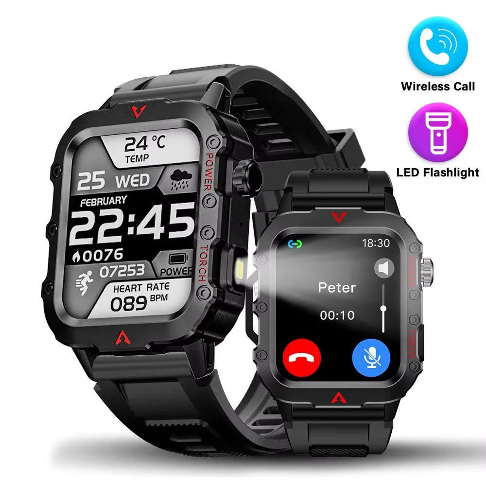 Men's Multi-Function Sports Smart Watch with 1.73" Display - Blood Oxygen Monitoring, Bluetooth Calling, and Activity Tracking