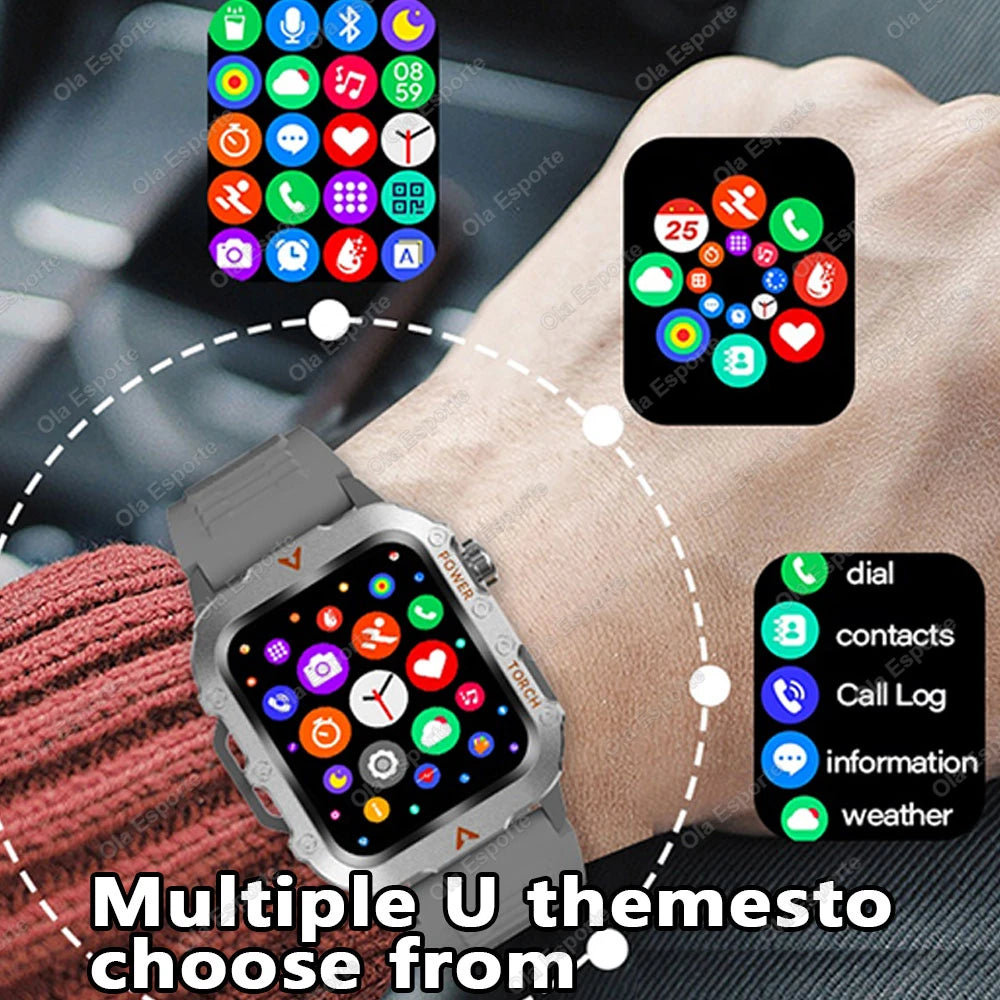 Men's Multi-Function Sports Smart Watch with 1.73" Display - Blood Oxygen Monitoring, Bluetooth Calling, and Activity Tracking