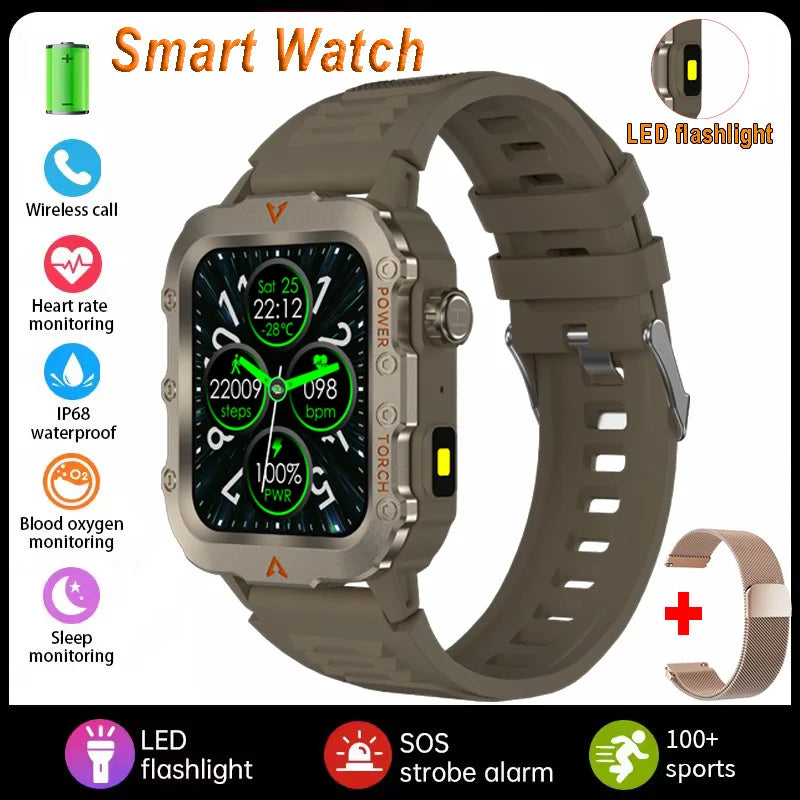 Men's Multi-Function Sports Smart Watch with 1.73" Display - Blood Oxygen Monitoring, Bluetooth Calling, and Activity Tracking