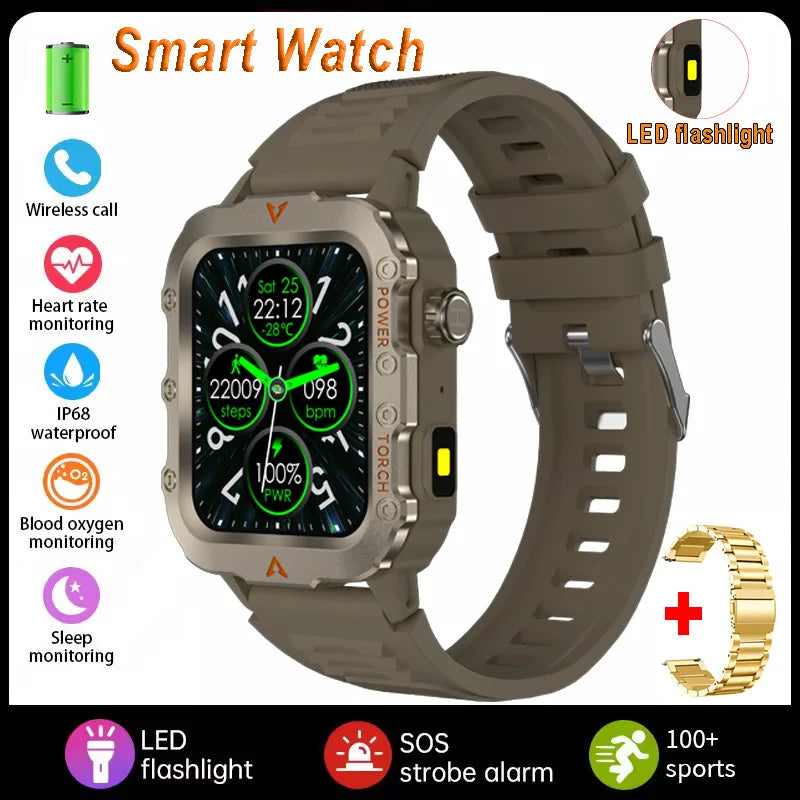 Men's Multi-Function Sports Smart Watch with 1.73" Display - Blood Oxygen Monitoring, Bluetooth Calling, and Activity Tracking