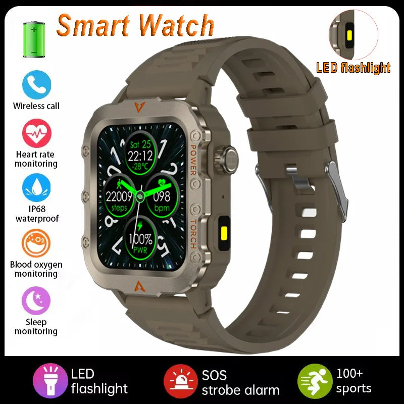Men's Multi-Function Sports Smart Watch with 1.73" Display - Blood Oxygen Monitoring, Bluetooth Calling, and Activity Tracking