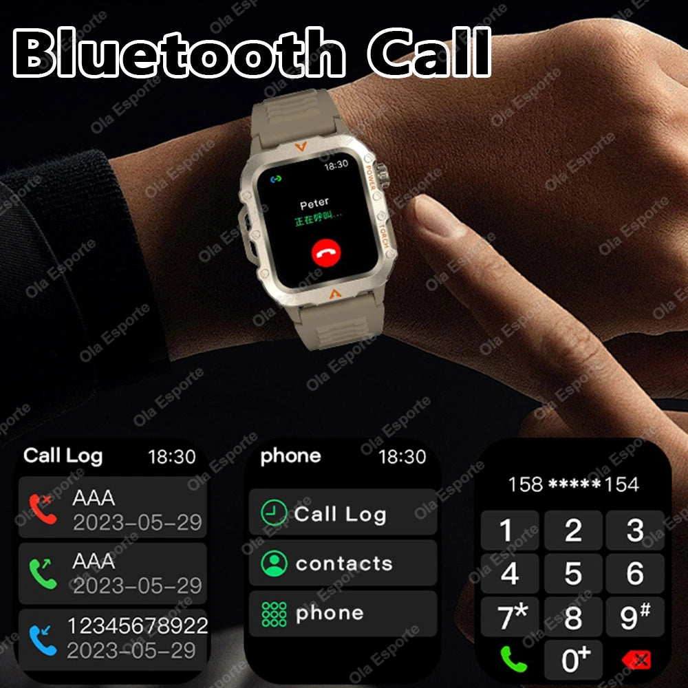 Men's Multi-Function Sports Smart Watch with 1.73" Display - Blood Oxygen Monitoring, Bluetooth Calling, and Activity Tracking